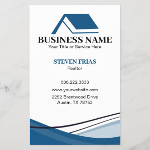 Minimaal Blauw Huizen Makelaar Logo Flyer
