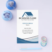 Minimaal Blauw Huizen Makelaar Logo Flyer (Enkel)