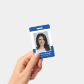 Minimaal Blauw Professioneel Foto Personeel Medewe Badge (Handheld)