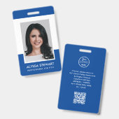 Minimaal Blauw Professioneel Foto Personeel Medewe Badge (Voor- en achterkant)
