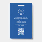 Minimaal Blauw Professioneel Foto Personeel Medewe Badge (Achterkant)