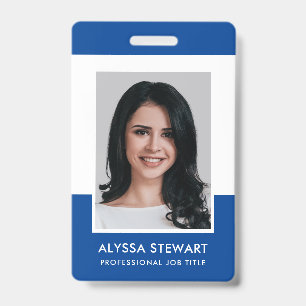 Minimaal Blauw Professioneel Foto Personeel Medewe Badge