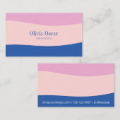 Minimaal Blauw Roze Unieke Abstracte kunst Creatie Visitekaartje (Voorkant / Achterkant)