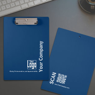 Minimaal blauw wit Logo Motto Small Business Klembord