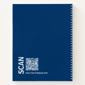 Minimaal blauw wit Logo Motto Small Business Notitieboek (Achterkant)
