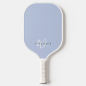 Minimaal Blauw Wit Script Monogram Pickleball Paddle (Voorkant)