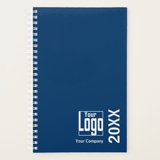 Minimaal blauw wit Small Business Afspraakboek Planner (Voorkant)