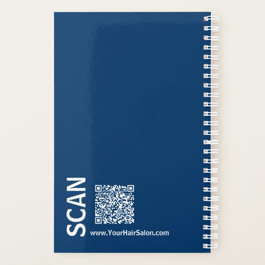 Minimaal blauw wit Small Business Afspraakboek Planner (Achterkant)