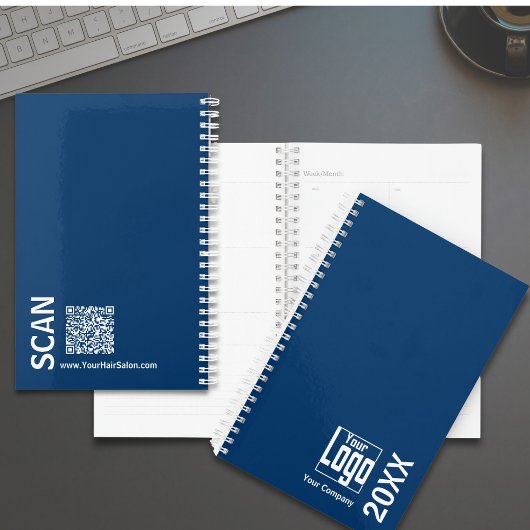 Minimaal blauw wit Small Business Afspraakboek Planner