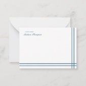 Minimaal Blauwgroen script Blue 2 Side Double Bord Notitiekaartje (Voorkant)