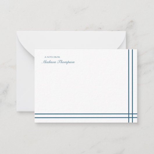 Minimaal Blauwgroen script Blue 2 Side Double Bord Notitiekaartje (Voorkant)