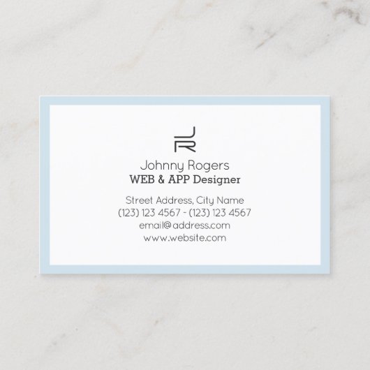 Minimaal bleek licht hyper visitekaartje (Achterkant)