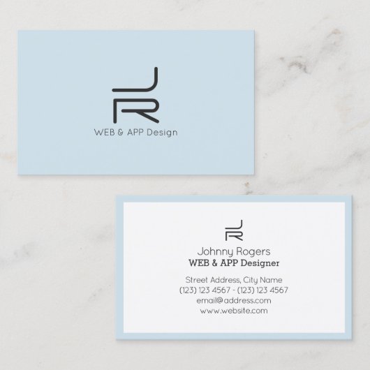 Minimaal bleek licht hyper visitekaartje (Voorkant / Achterkant)