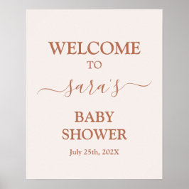 Minimaal Bleek Roze Baby shower Welkomstbord Poster