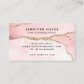 Minimaal bleekroze goudkleurig bruistablet visitekaartje (Achterkant)