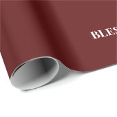 Minimaal BLESSED | Diep Rode Feestdagen Cadeaupapier (Rol Hoek)