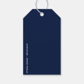 Minimaal BLESSED | Marineblauw Vakantie Cadeaulabel (Achterkant)