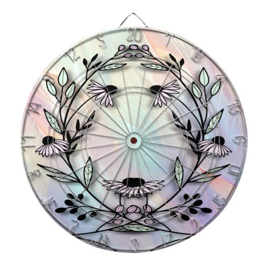 Minimaal bloemendartboard dartbord (Voorkant)