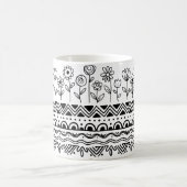 Minimaal Bloemmotief Folk Patroon Mok – Boho Lijn  (Center)