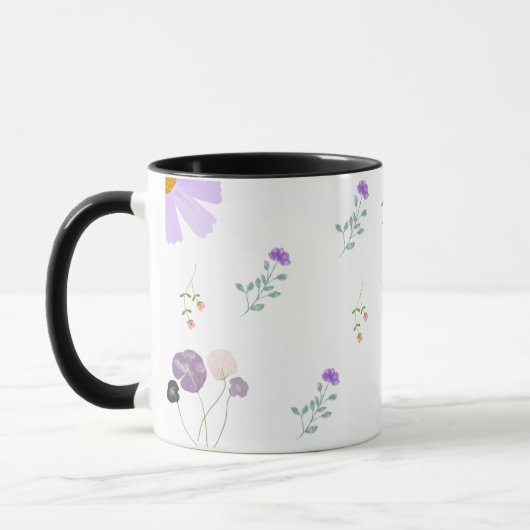 Minimaal bloemmotief koffiemok mok (Links)