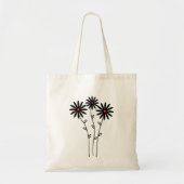 Minimaal bloemontwerp tote bag (Voorkant)