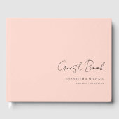 Minimaal, Blush Handschrift Script Bruiloft Gastenboek (Voorkant)