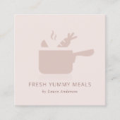 MINIMAAL BLUSH PEACH PINK POT MEAL CHEF CATERING VIERKANTE VISITEKAARTJE (Voorkant)