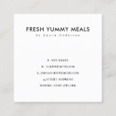 MINIMAAL BLUSH PEACH PINK POT MEAL CHEF CATERING VIERKANTE VISITEKAARTJE (Achterkant)