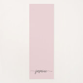 Minimaal Blush Pink Girly Monogram Name Script Yogamat (Voorkant)