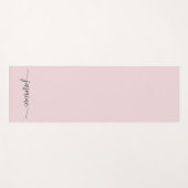 Minimaal Blush Pink Girly Monogram Name Script Yogamat (Voorkant (horizontaal))