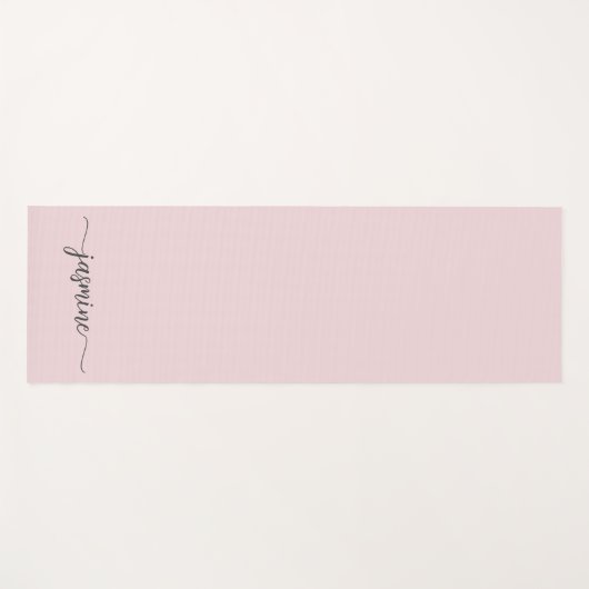 Minimaal Blush Pink Girly Monogram Name Script Yogamat (Voorkant (horizontaal))