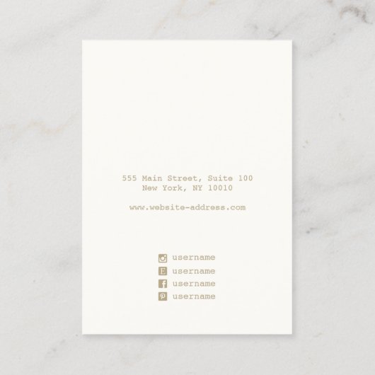 Minimaal Blush Pink Leather Earling-beeldscherm Visitekaartje (Achterkant)