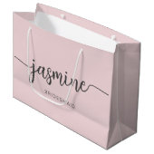 Minimaal Blush Pink Monogram Girly Script Groot Cadeauzakje (Voorkant Gekanteld)