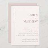 MINIMAAL BLUSH PINK PEACH TYPOGRAPHY VERLOVING KAART (Voorkant / Achterkant)