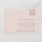 MINIMAAL BLUSH PINK TYPOGRAPHY WEDDING DETAILS INFORMATIEKAARTJE (Voorkant)