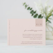 MINIMAAL BLUSH PINK TYPOGRAPHY WEDDING DETAILS INFORMATIEKAARTJE (Staand voorkant)