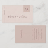 MINIMAAL BLUSH PINK TYPOGRAPHY WEDING DANK U VISITEKAARTJE (Voorkant / Achterkant)
