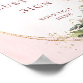 Minimaal Boheems Roze Goud Groene Aangepaste Bord Poster (Hoek)