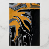 Minimaal Boheems Zwart Gouden Artistiek Abstract T Folie Uitnodiging (Achterkant)