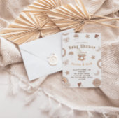 Minimaal Boho Bassinet Genderneutraal Baby shower Kaart