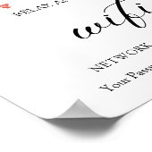 Minimaal Boho Floral Wedding Wifi Poster (Hoek)
