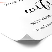 Minimaal Boho Floral Wedding Wifi Poster (Hoek)