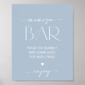 Minimaal Boho, Modern, Stoffig Blauw, Momosa Bar Poster (Voorkant)