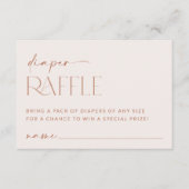 Minimaal Boho, Modern, Terracotta, Luier Raffle Informatiekaartje (Voorkant)