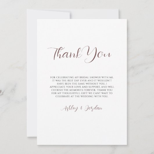 Minimaal Boho Neutrale Trouwfeest Dankkaart Bedankkaart (Achterkant)