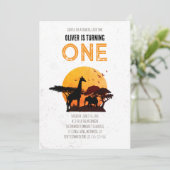 Minimaal Boho Safari Wild One Verjaardag Kaart (Staand voorkant)