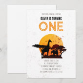 Minimaal Boho Safari Wild One Verjaardag Kaart (Voorkant / Achterkant)