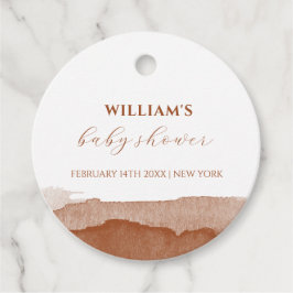 Minimaal Boho Terracotta Ombre Baby shower Bedankjes Labels