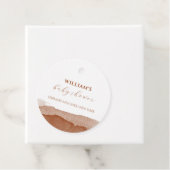 Minimaal Boho Terracotta Ombre Baby shower Bedankjes Labels (In situ)