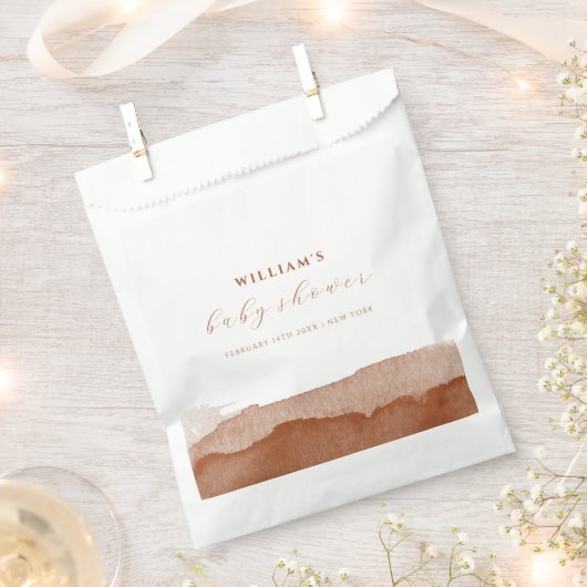 Minimaal Boho Terracotta Ombre Baby shower Bedankzakje (Geknipt)